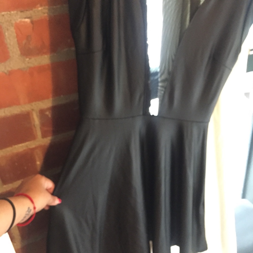 Black faux leather dress